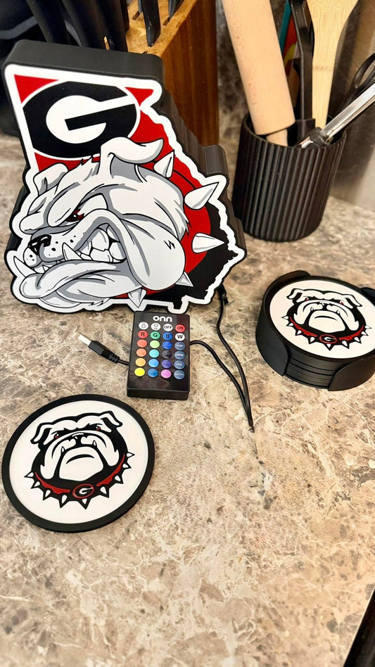 Georgia light box with coasters