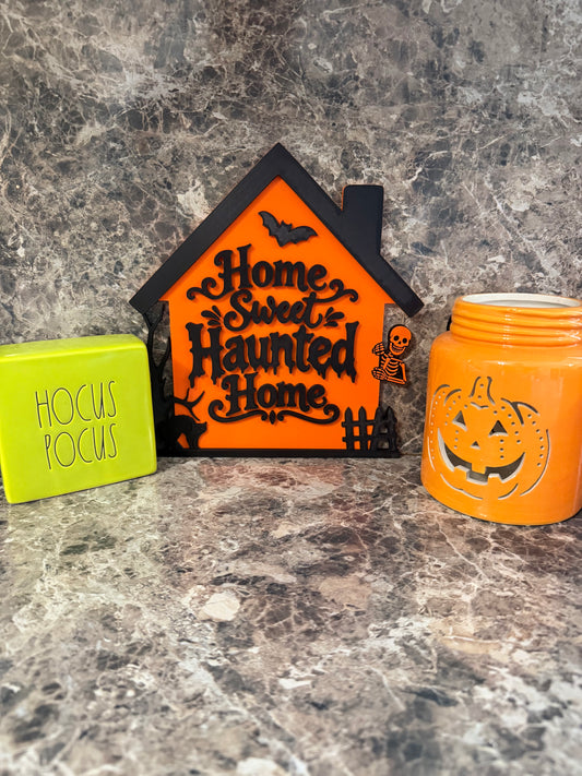 Home Sweet Haunted Home Layered Sign